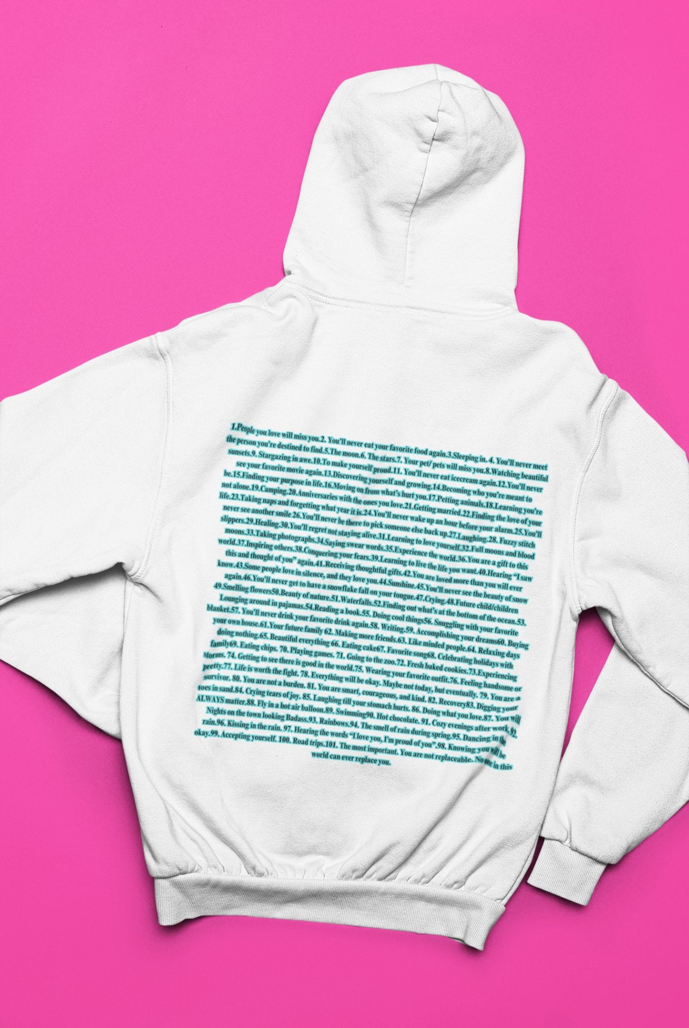 101 Reasons To Stay Alive Hoodie - EmbraceHealingsShop