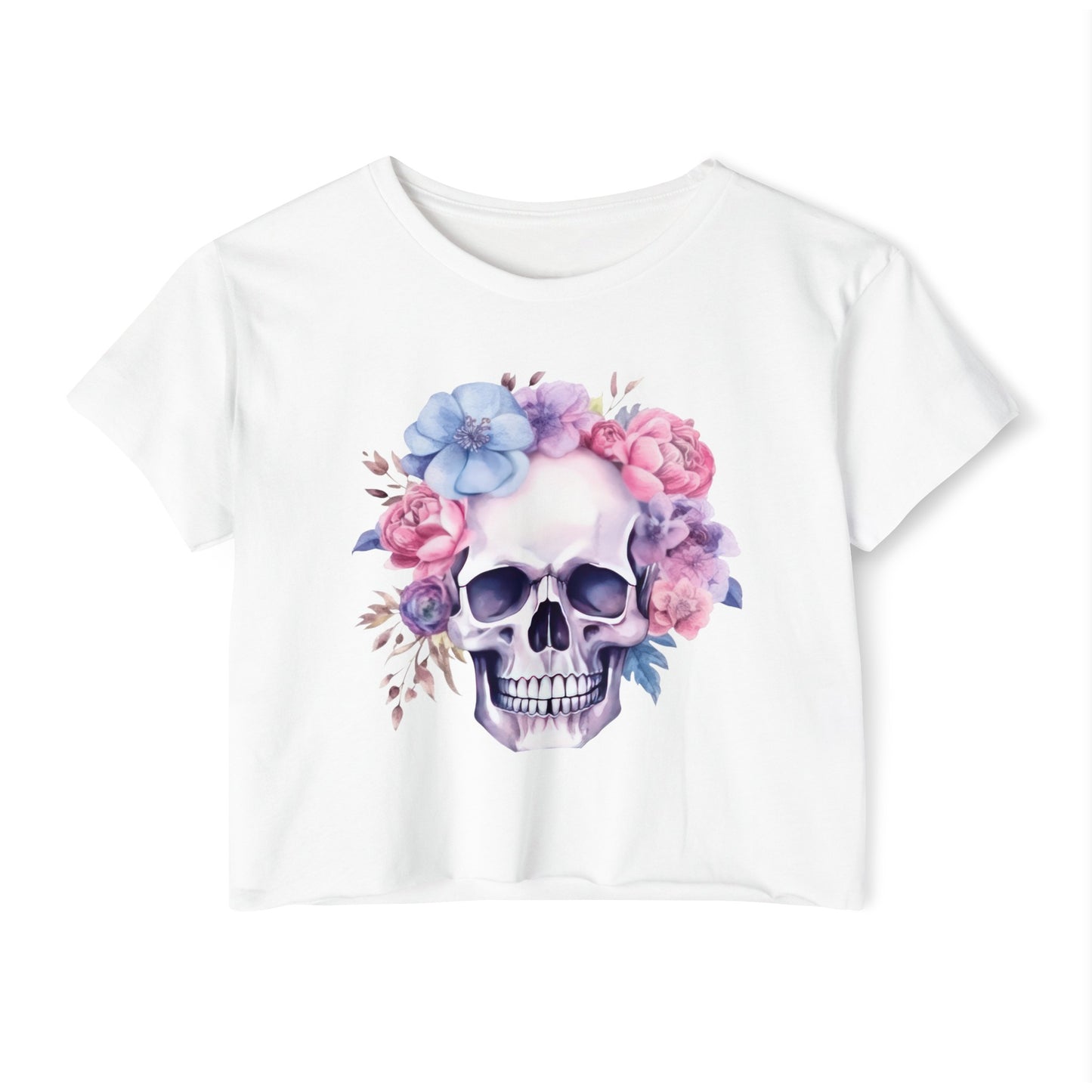 Skull Fuck Off Front And Back Cropped Tee