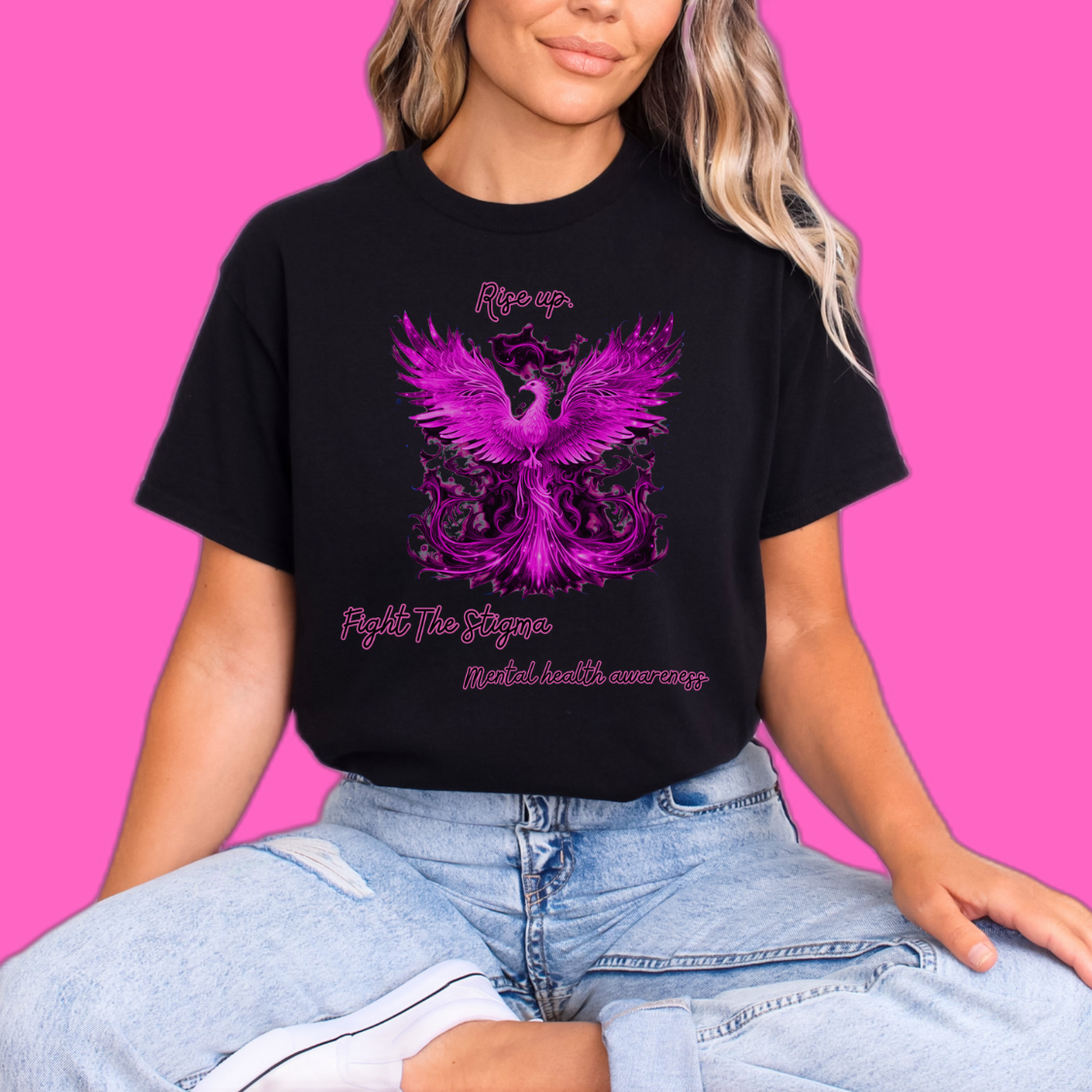 Rise Up. Fight The Stigma Mental Health Awareness T-shirt