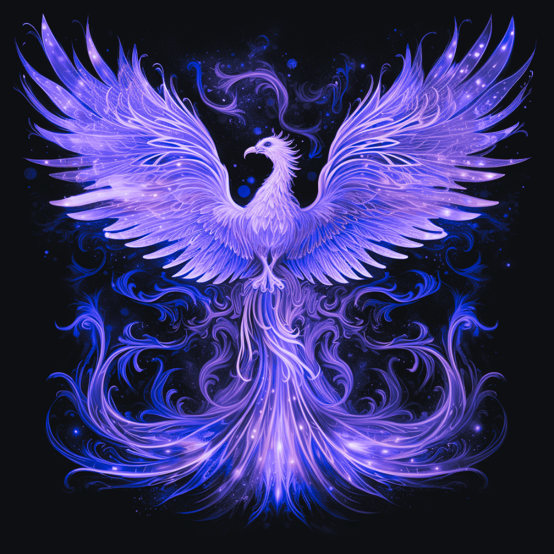 Mystical Majestic Flaming Phoenix SVG Digital Wall Art
