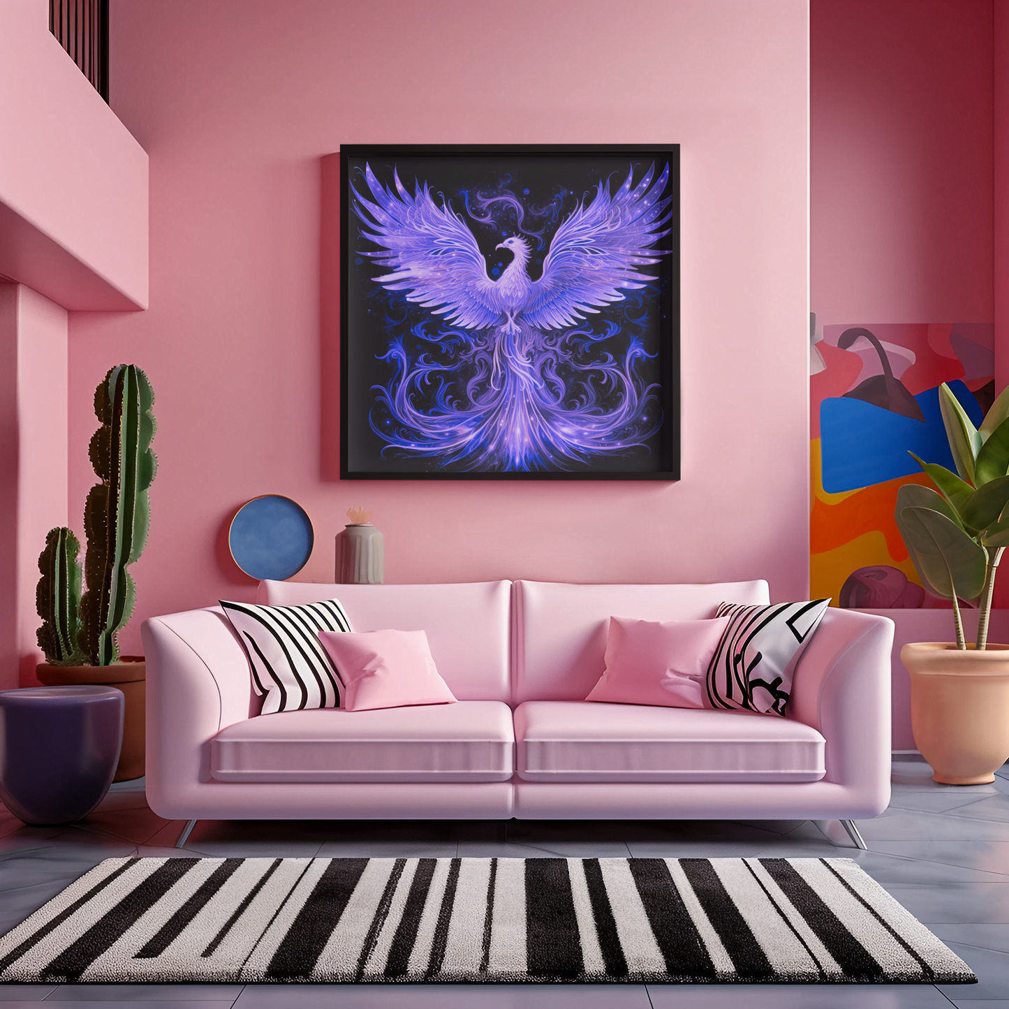 Mystical Majestic Flaming Phoenix SVG Digital Wall Art
