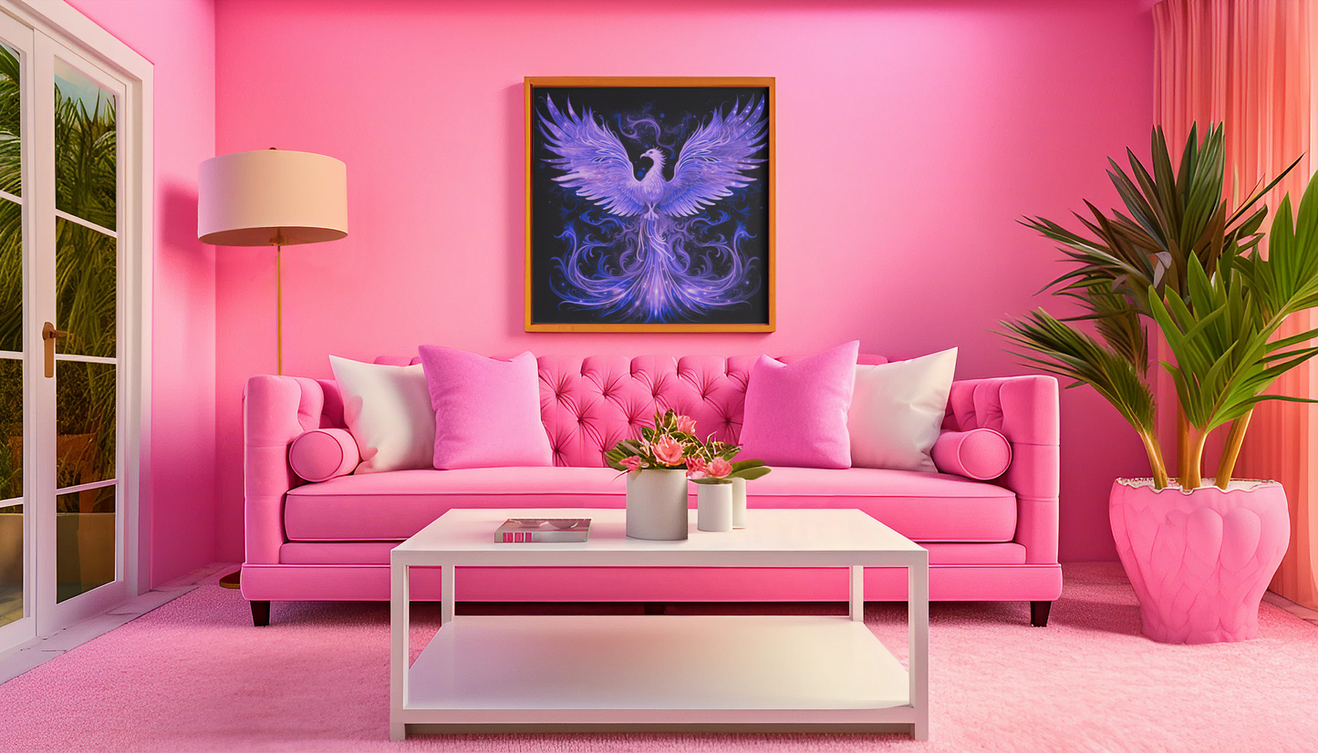 Mystical Majestic Flaming Phoenix SVG Digital Wall Art