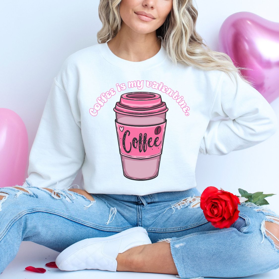Anti Valentine Club Coffee Is My Valentine Sweatshirt - EmbraceHealingsShop