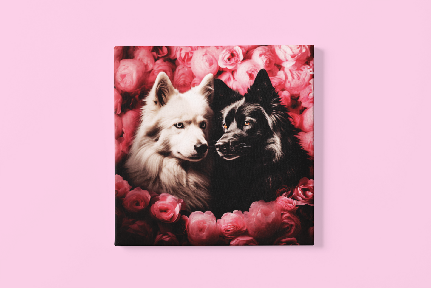 Valentine's Day Rose Wolves Digital Art